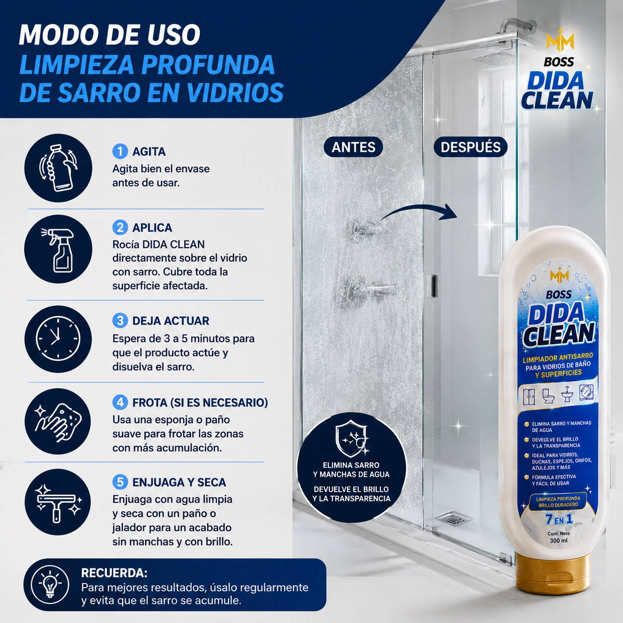 BOSS DIDA CLEAN - Elimina el sarro acumulado y recupera el brillo original