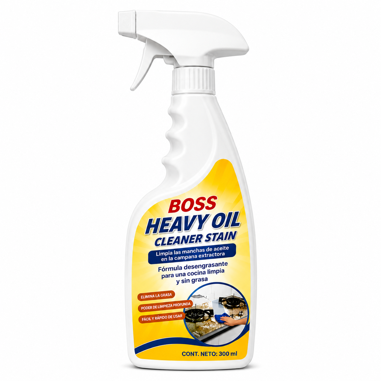 BOSS HEAVY OIL CLEANER - Fórmula Potente para Grasa Difícil
