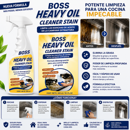 BOSS HEAVY OIL CLEANER - Fórmula Potente para Grasa Difícil