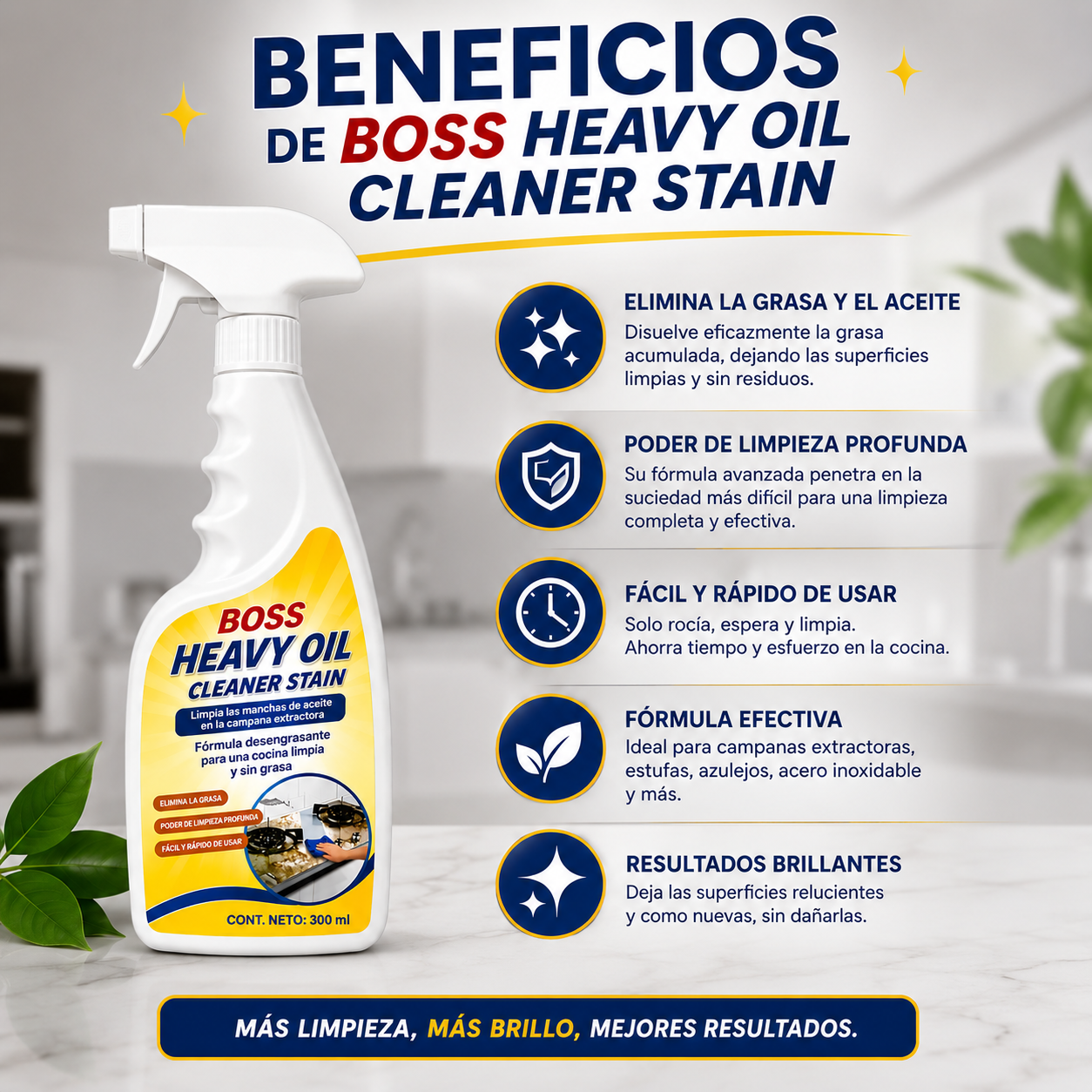 BOSS HEAVY OIL CLEANER - Fórmula Potente para Grasa Difícil