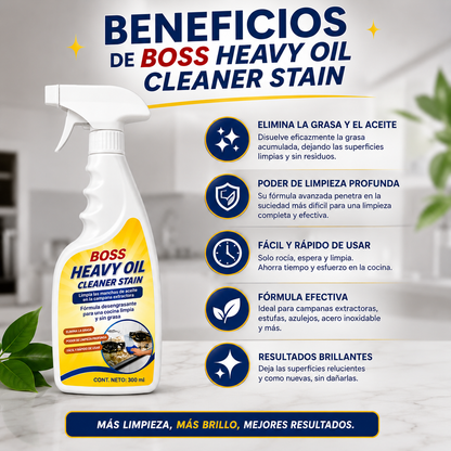 BOSS HEAVY OIL CLEANER - Fórmula Potente para Grasa Difícil